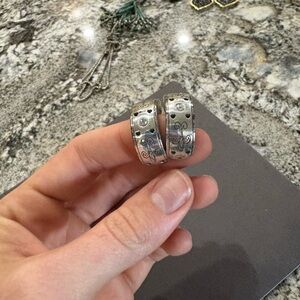 Brighton Silver Engraved Earrings. Fast shipping.